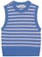 Buy (W) GANNI FW23 條紋無袖背心 女款 銀湖藍色毛衣背心。 K1984695