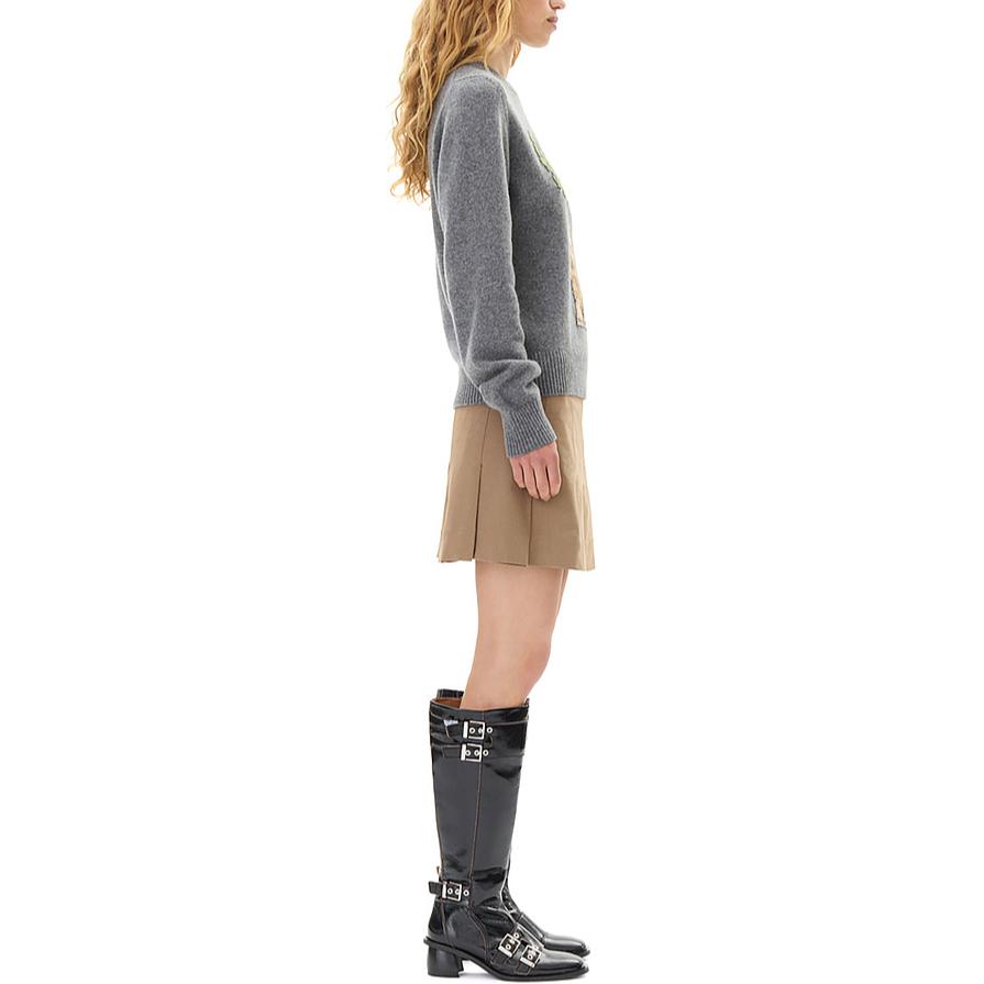 Purchase (W) 가니 FW24 버니 그래픽 롱 슬리브 스웨터 프로스트 그레이 K2402523