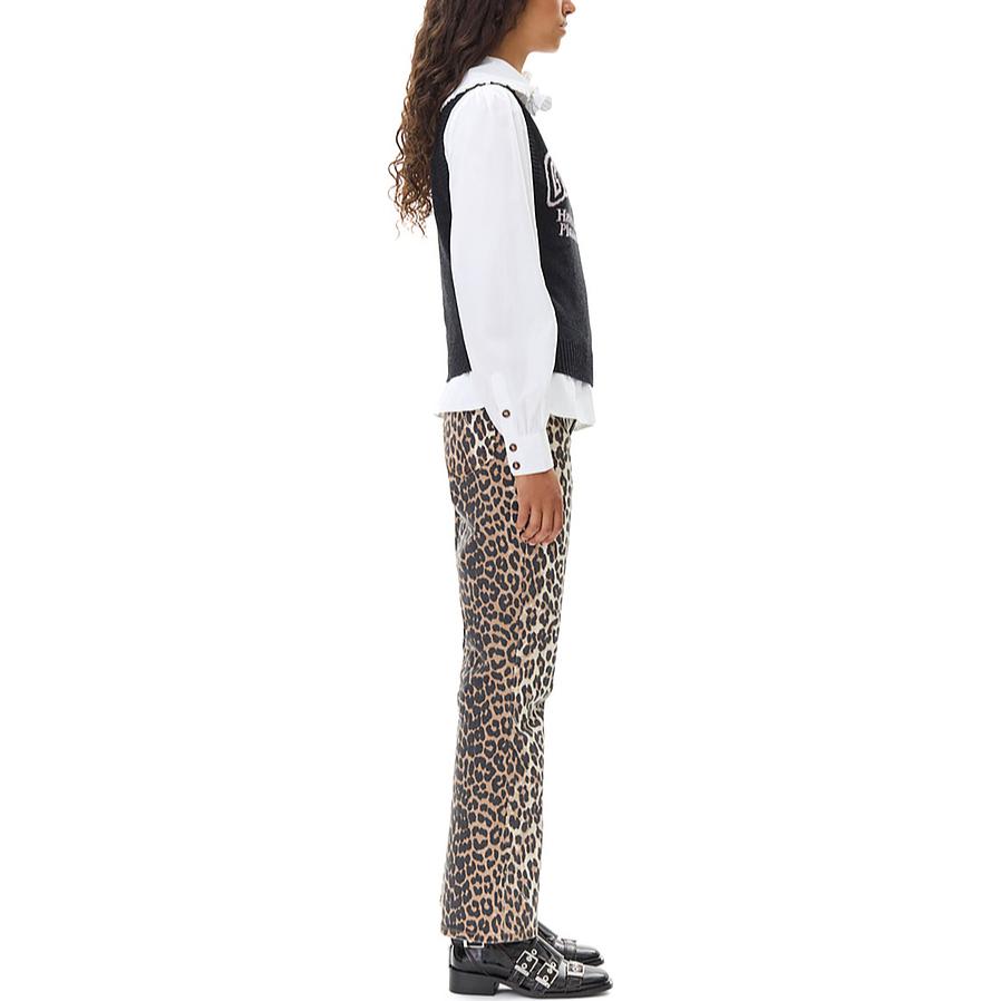 Shop (W) 가니 FW24 로고 자수 립 니트 조끼 팬텀 블랙. K2362252