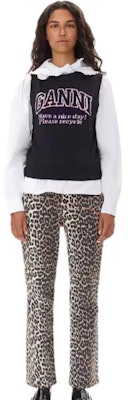 (W) 가니 FW24 로고 자수 립 니트 조끼 팬텀 블랙. K2362252 Purchase (W) 가니 FW24 로고 자수 립 니트 조끼 팬텀 블랙. K2362252