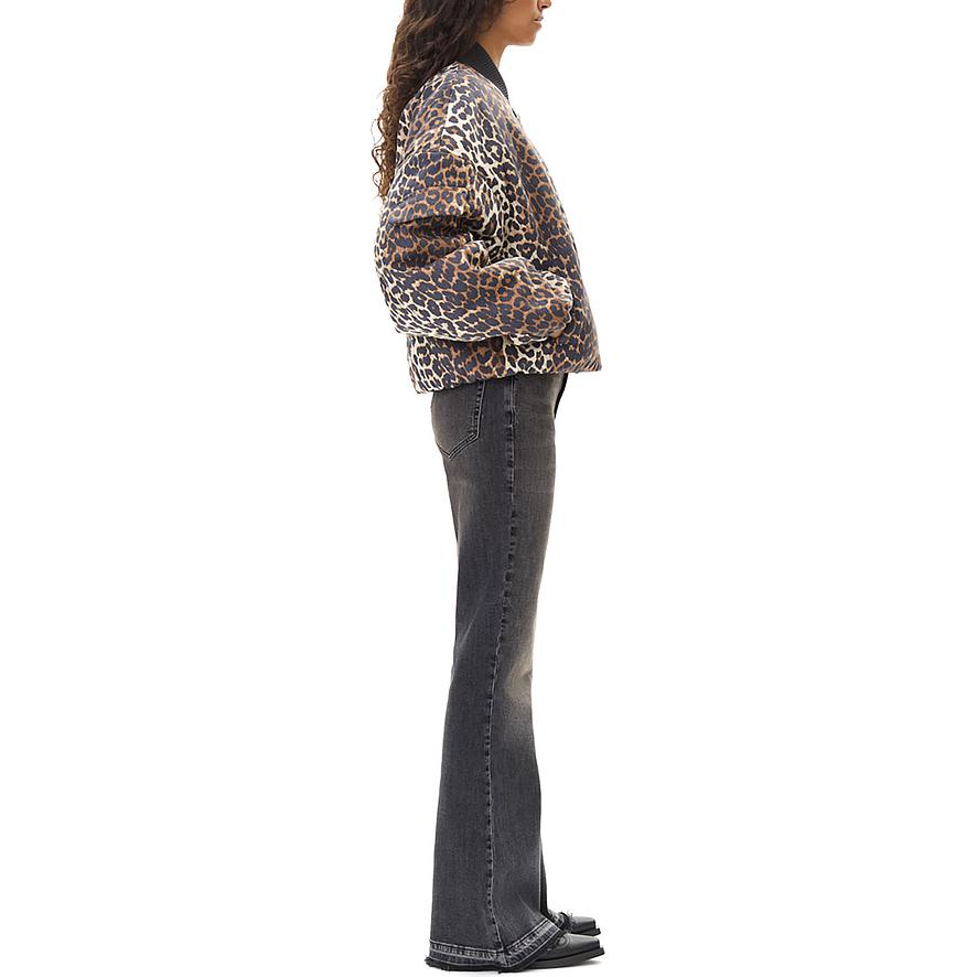 Purchase (W) GANNI FW24 豹紋拉鍊飛行夾克 杏仁奶油色 W0202859