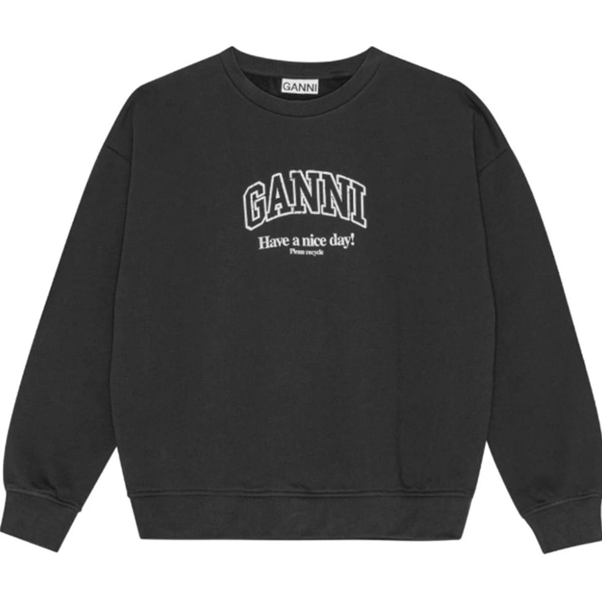 Order (W) GANNI 灰色長袖印花標誌休閒上衣 T3872252