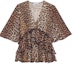 Buy (W) 가니 레오파드 브이넥 반소매 셔츠 브라운 F8694-859