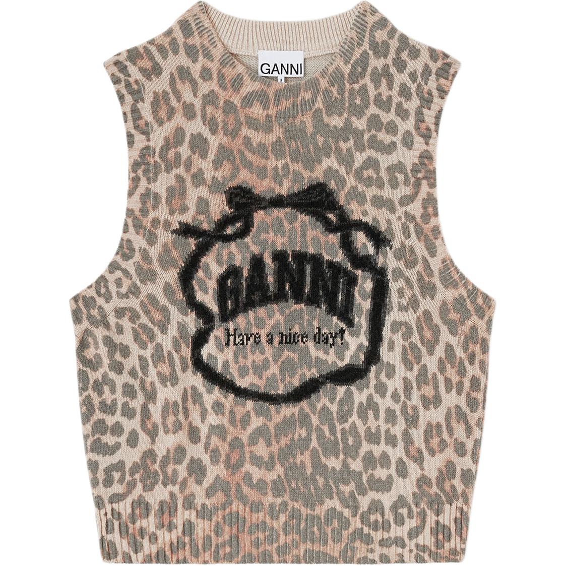 (Women) GANNI Logo Knit Crewneck Pullover Vest A1070044-943