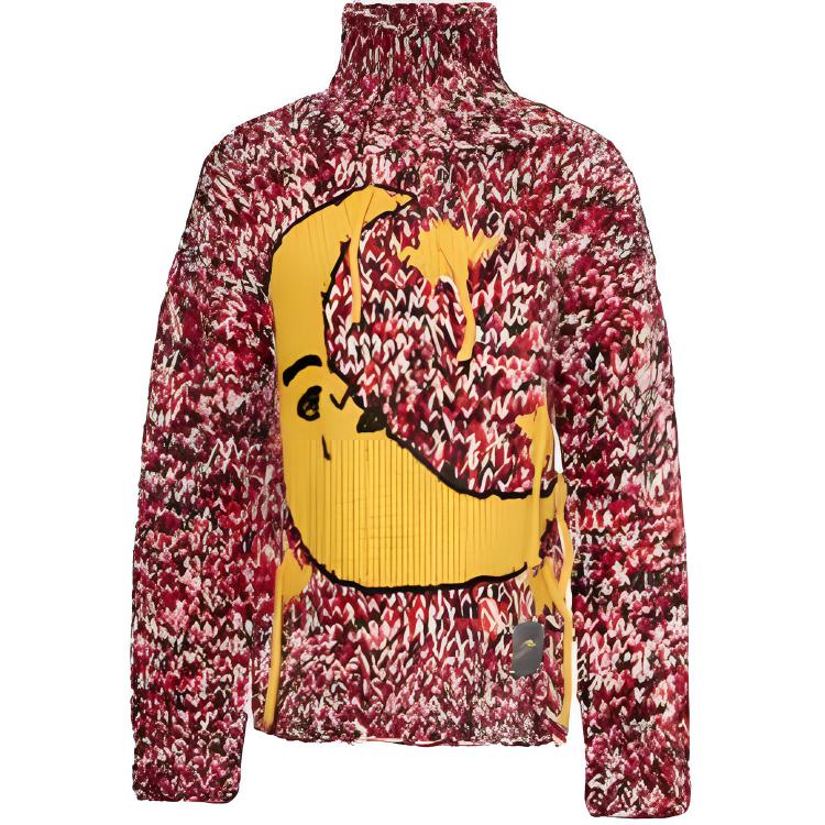 (Women) GANNI Lunar Pattern Loose Fit Sweater  Racing Red R04390907