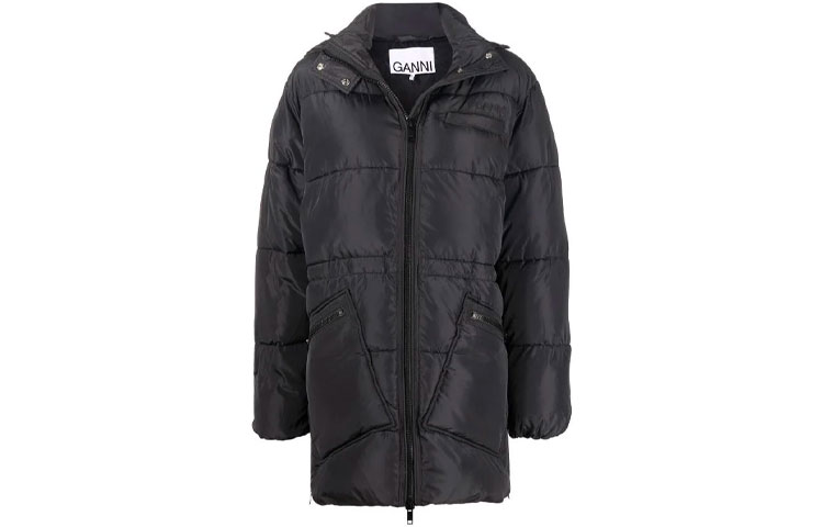 (Women) GANNI Oversized Puffer Down Jacket Winter  Black F6449-252