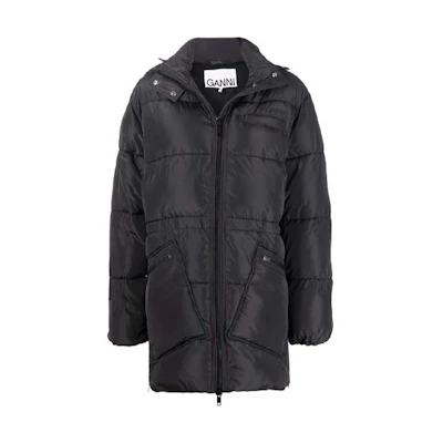 (Women) GANNI Oversized Puffer Down Jacket Winter Black F6449-252