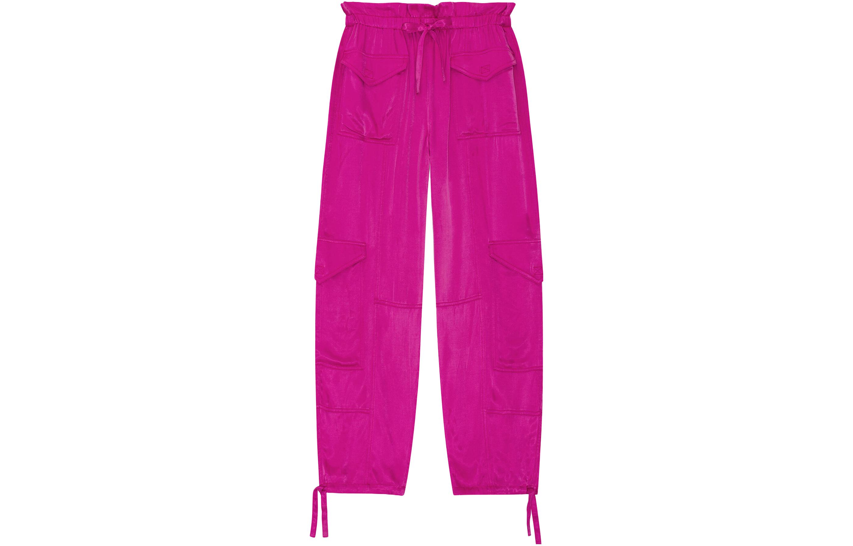 (Women) GANNI Pink Solid Drawstring Jogger Pants Women F8768-462