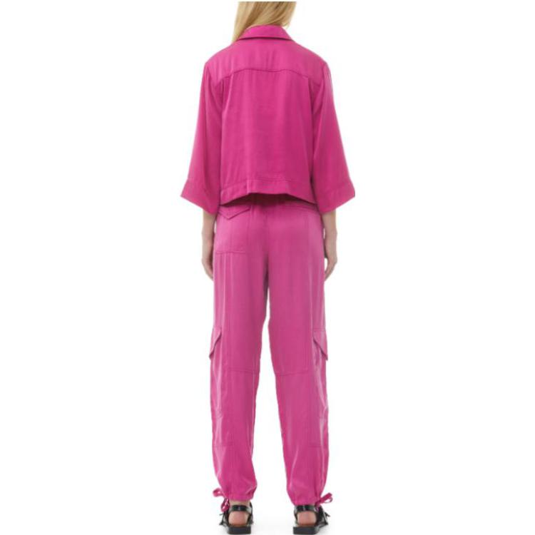 Shop (W) 가니 핑크 솔리드 드로스트링 조거 팬츠 여성용 F8768-462