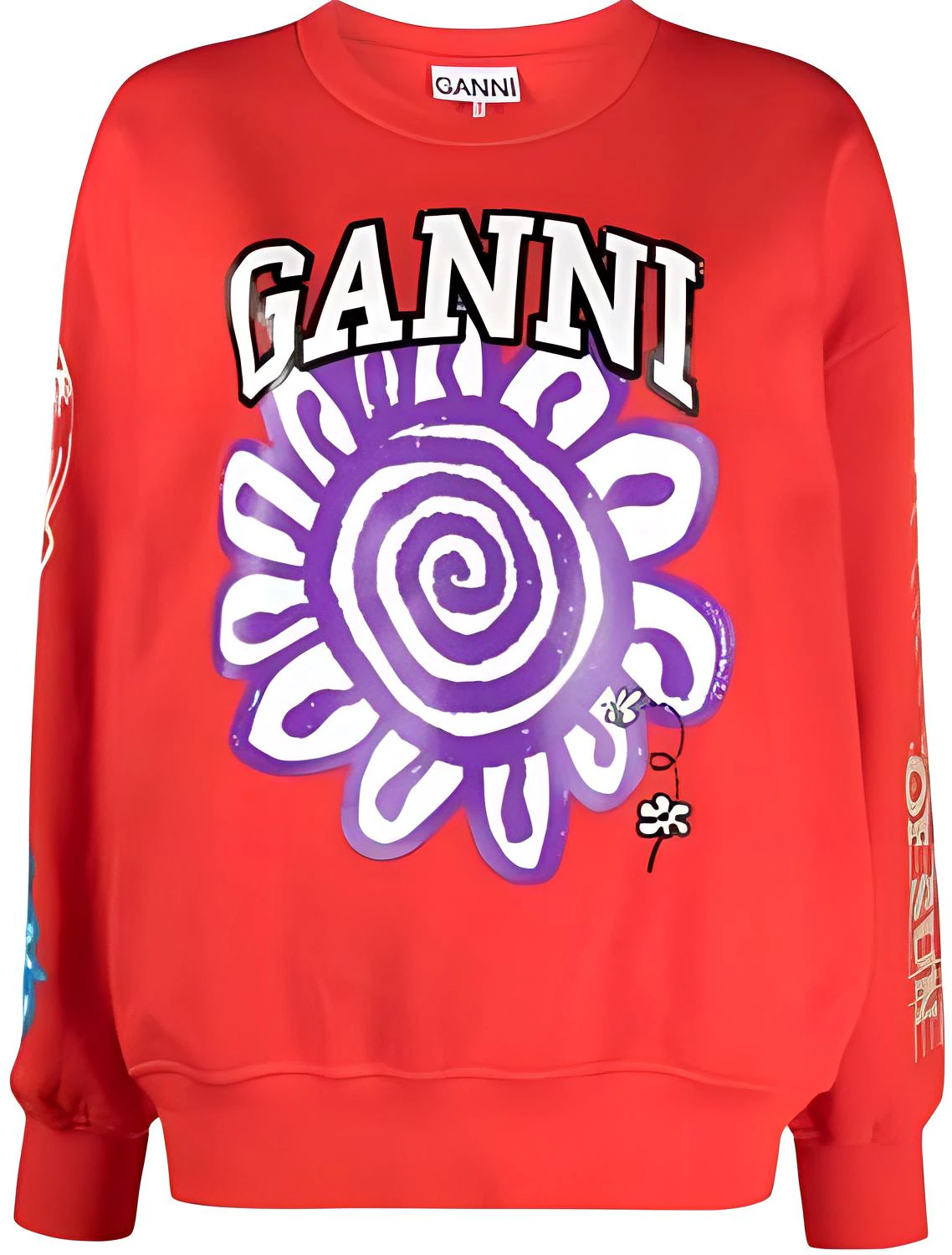 women-ganni-red-oversized-crewneck-sweatshirt-with-logo-print-t3777472