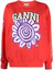 Order (Women) GANNI Red Oversized Crewneck Sweatshirt with Logo Print T3777472