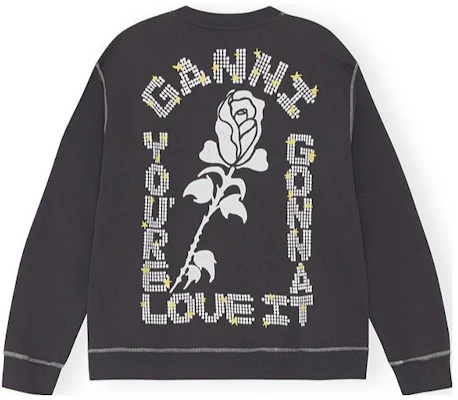 (Women) GANNI Relaxed Fit Logo Print Sweatshirt Phantom Blue T3372-252 Lookbook (Women) GANNI Relaxed Fit Logo Print Sweatshirt Phantom Blue T3372-252