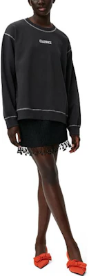 (Women) GANNI Relaxed Fit Logo Print Sweatshirt Phantom Blue T3372-252 Shop (Women) GANNI Relaxed Fit Logo Print Sweatshirt Phantom Blue T3372-252