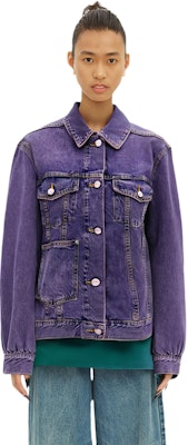 (W) 가니 솔리드 컬러 버튼업 칼라 긴소매 재킷 여성 퍼플. J1272892 Shop (W) 가니 솔리드 컬러 버튼업 칼라 긴소매 재킷 여성 퍼플. J1272892