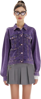 (W) 가니 솔리드 컬러 버튼업 칼라 긴소매 재킷 여성 퍼플. J1272892 1