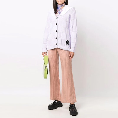 (W) 가니 SS21 스마일리 칼라 가디건 스웨터 여성 퍼플 K1599-712 Lookbook (W) 가니 SS21 스마일리 칼라 가디건 스웨터 여성 퍼플 K1599-712