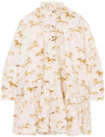 Order (W) GANNI SS21 復古馬術印花立領長袖迷你連身裙 女裝 F5457-6096