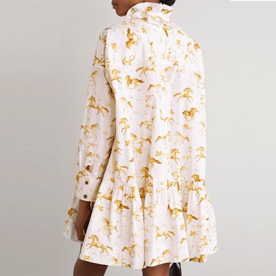 (W) GANNI SS21 復古馬術印花立領長袖迷你連身裙 女裝 F5457-6096 Shop (W) GANNI SS21 復古馬術印花立領長袖迷你連身裙 女裝 F5457-6096