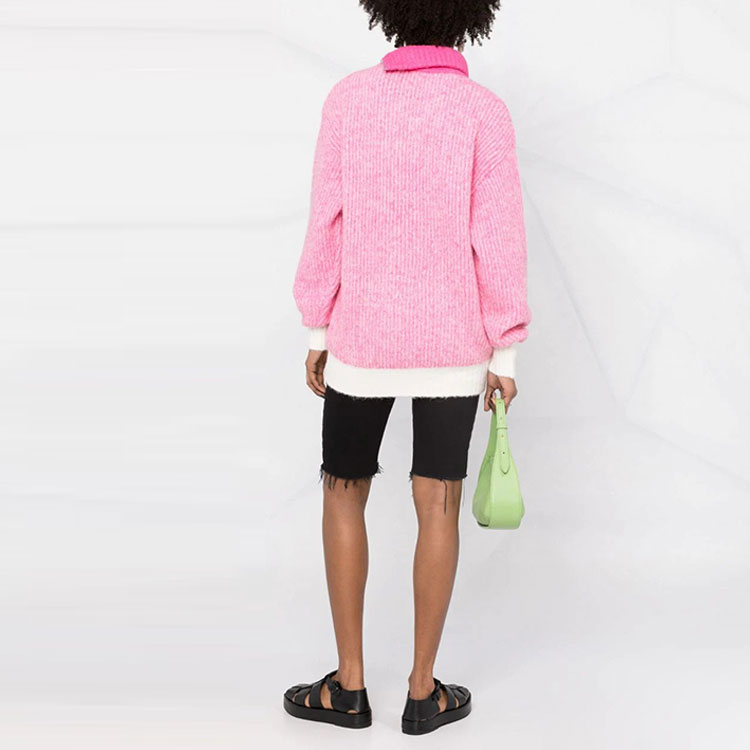 Shop (W) 가니 SS22 핑크 울 터틀넥 오버사이즈 스웨터 K1614-530