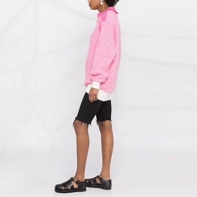 (W) 가니 SS22 핑크 울 터틀넥 오버사이즈 스웨터 K1614-530 Purchase (W) 가니 SS22 핑크 울 터틀넥 오버사이즈 스웨터 K1614-530