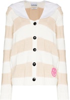 (Women) GANNI SS22 Smiley Collar Cardigan Sweater White K1650-135 (Women) GANNI SS22 Smiley Collar Cardigan Sweater White K1650-135