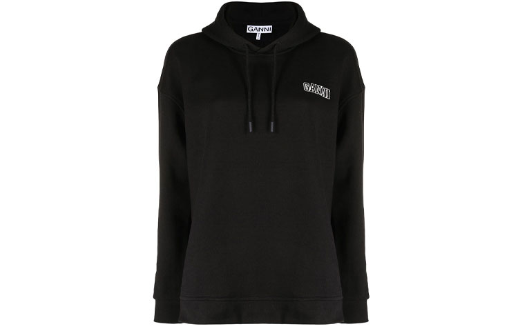 Order (W) GANNI SS22 黑色連帽衫，附logo刺繡與抽繩設計 T2923-099