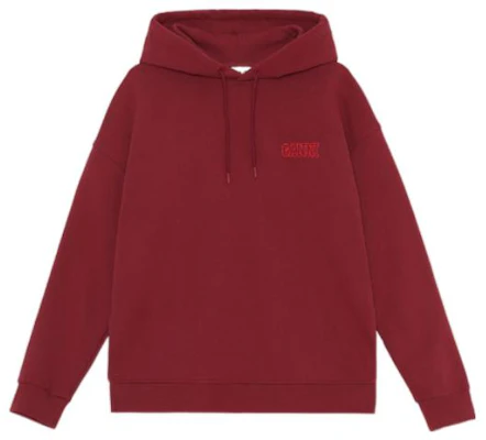 (Women) GANNI SS22 Red Logo Print Pullover Hoodie with Drawstring T2923-473 Buy (Women) GANNI SS22 Red Logo Print Pullover Hoodie with Drawstring T2923-473