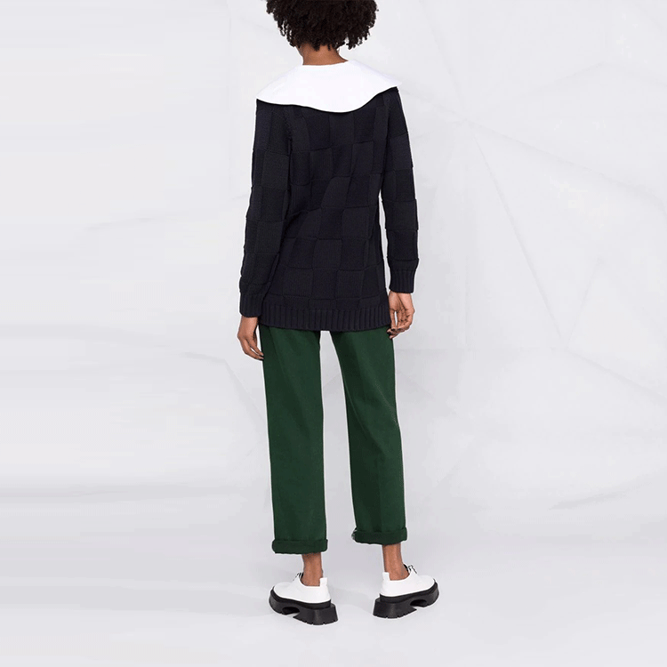 Shop (W) 가니 SS22 스마일리 칼라 가디건 스웨터 블랙 K1718-683