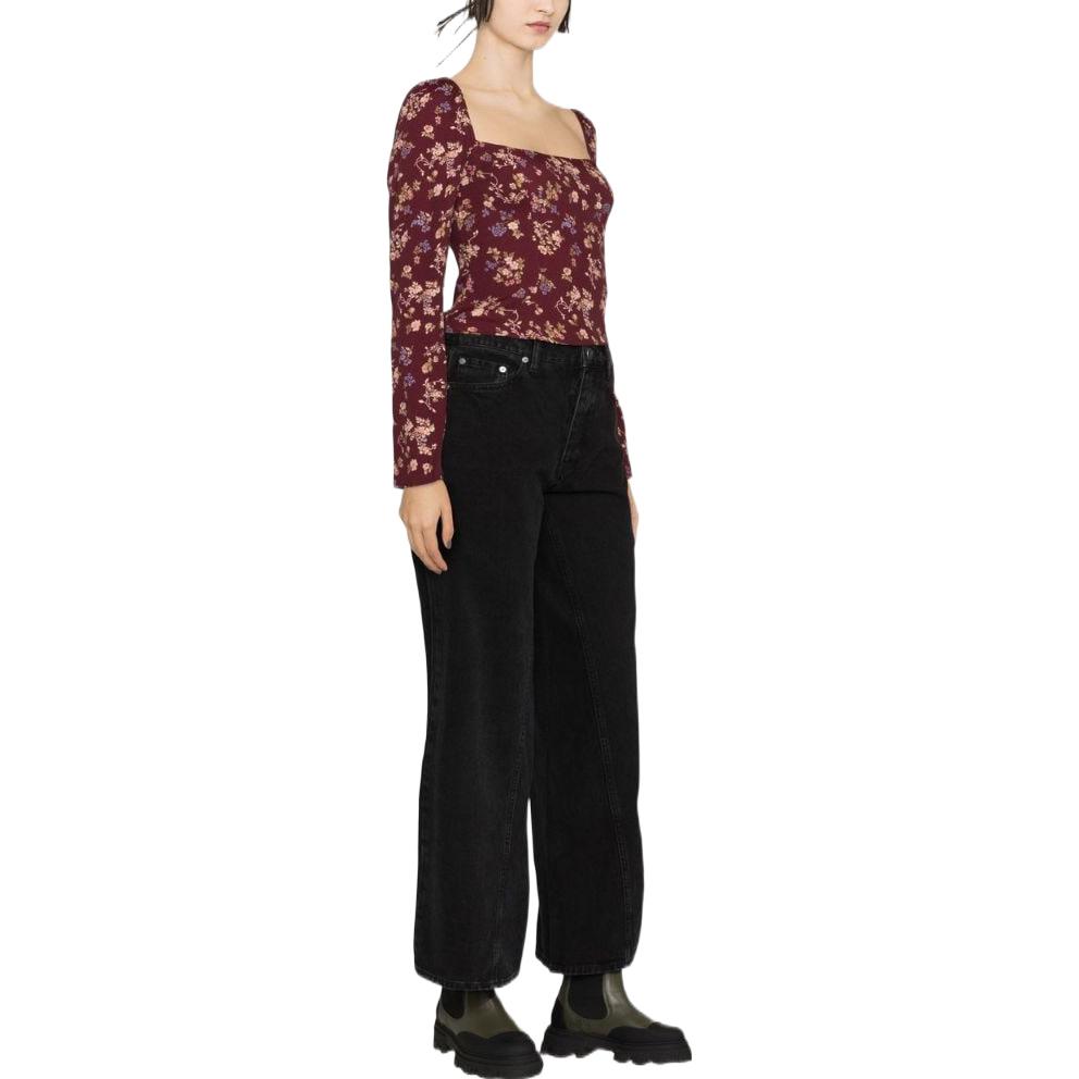 Purchase (W) 가니 SS23 블랙 루즈핏 와이드 레그 팬츠 J1196-006