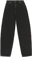 (Women) GANNI SS23 Black Mid-Rise Loose Balloon Fit Jeans Casual Denim Pants. F6625-006 (Women) GANNI SS23 Black Mid-Rise Loose Balloon Fit Jeans Casual Denim Pants. F6625-006