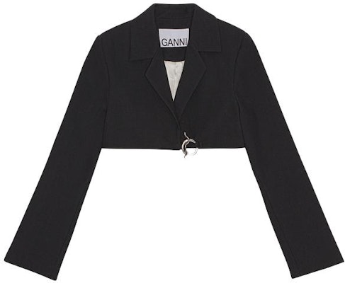 (W) 가니 SS23 실버 버튼 블랙 크롭 블레이저 F7730-099 Order (W) 가니 SS23 실버 버튼 블랙 크롭 블레이저 F7730-099