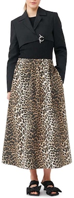 (W) 가니 SS23 실버 버튼 블랙 크롭 블레이저 F7730-099 Lookbook (W) 가니 SS23 실버 버튼 블랙 크롭 블레이저 F7730-099