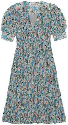 (W) GANNI SS23 Pastoral Floral Dress Lengan Pendek Lekuk-V - Biru Langit F6876-228 Buy (W) GANNI SS23 Pastoral Floral Dress Lengan Pendek Lekuk-V - Biru Langit F6876-228