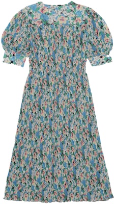 (W) GANNI SS23 Pastoral Floral Dress Lengan Pendek Lekuk-V - Biru Langit F6876-228 Lookbook (W) GANNI SS23 Pastoral Floral Dress Lengan Pendek Lekuk-V - Biru Langit F6876-228