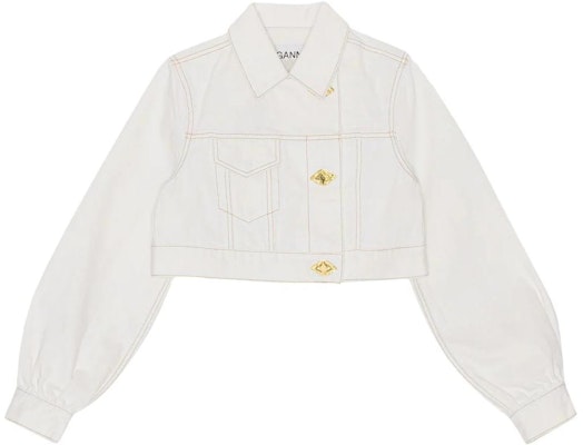 (W) 가니 SS23 화이트 크롭 롱슬리브 데님 재킷 J1171-151 Order (W) 가니 SS23 화이트 크롭 롱슬리브 데님 재킷 J1171-151