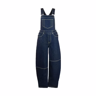 (Women) GANNI SS23 Adjustable Strap Denim Overalls Women’s Blue J1193-077