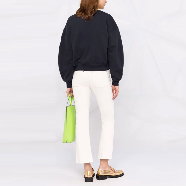 Shop (Women) GANNI SS23 Blue Minimalist Letter Print Pullover Sweatshirt T2976-683