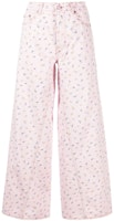 (Women) GANNI SS23 Joezy Floral Print Straight-Leg Jeans Pink. J1213-545 (Women) GANNI SS23 Joezy Floral Print Straight-Leg Jeans Pink. J1213-545