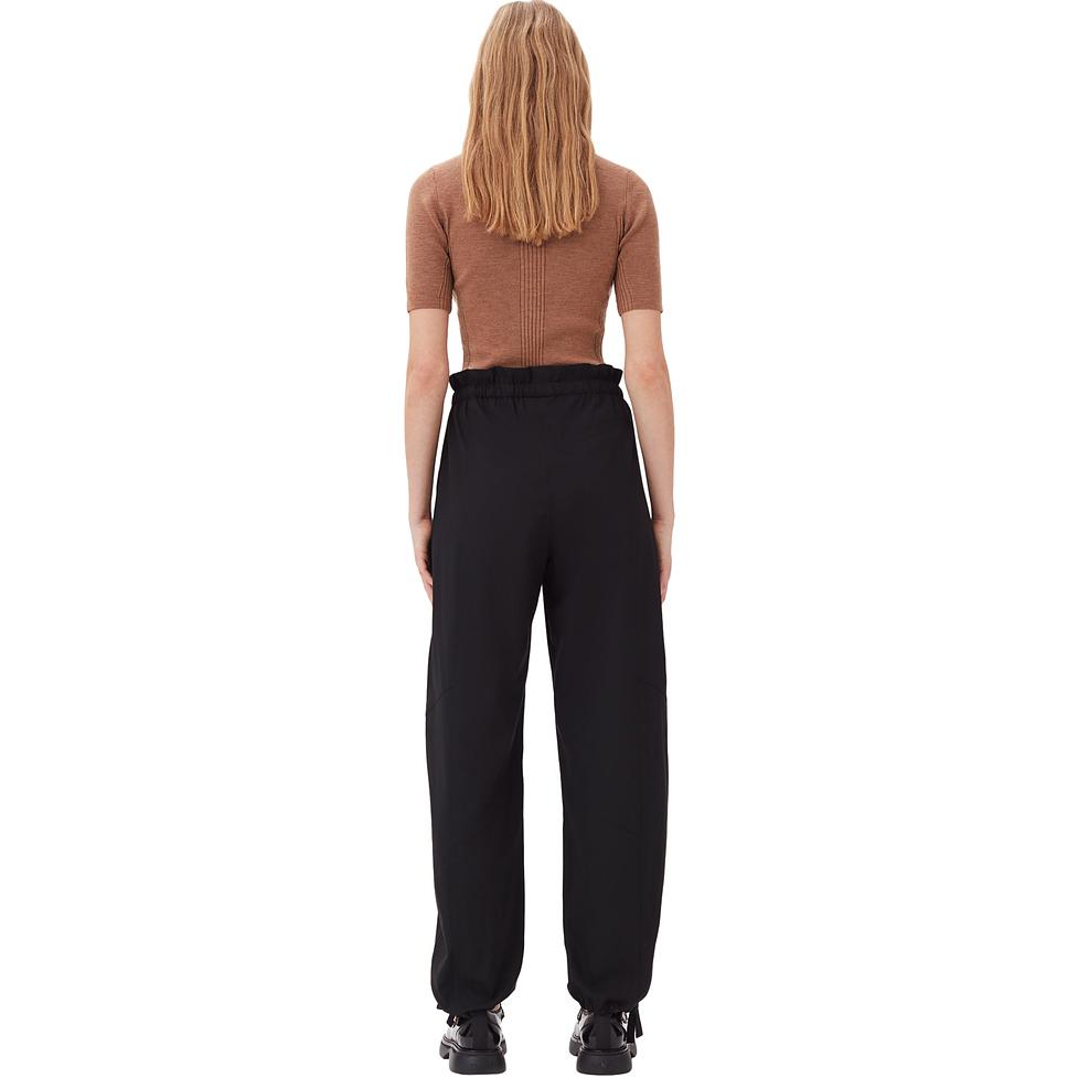 Shop (W) 가니 SS24 블랙 밴딩 릴렉스핏 벌룬 팬츠. F9379099