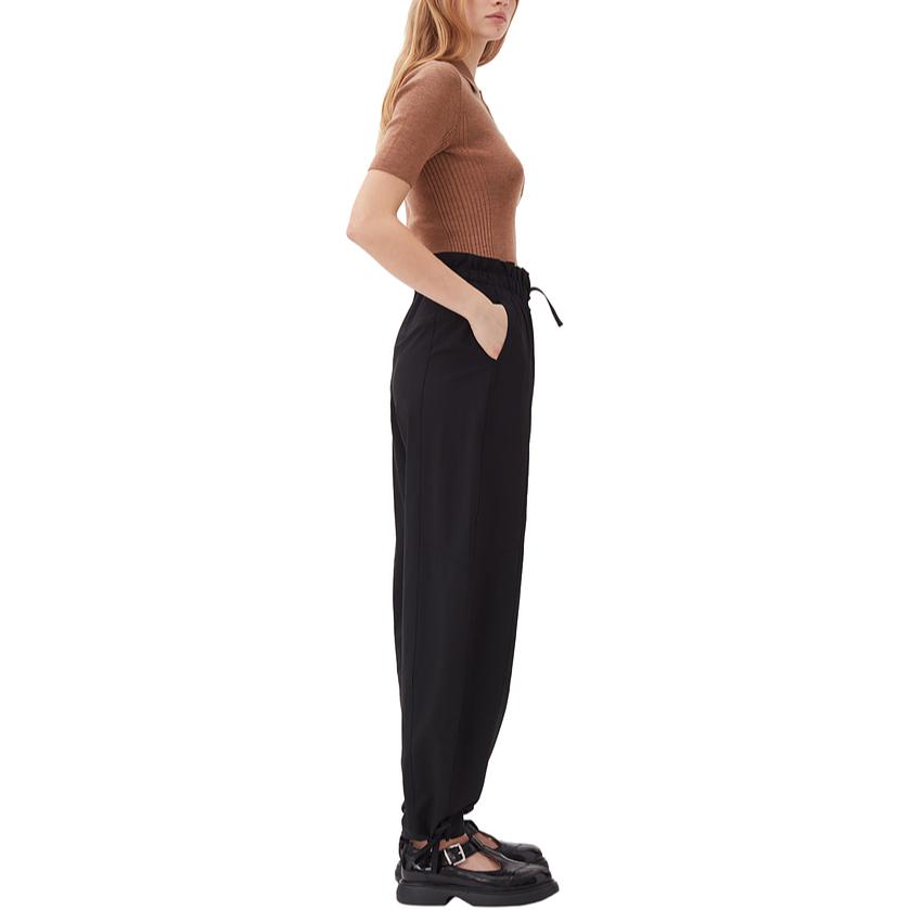 Purchase (W) 가니 SS24 블랙 밴딩 릴렉스핏 벌룬 팬츠. F9379099