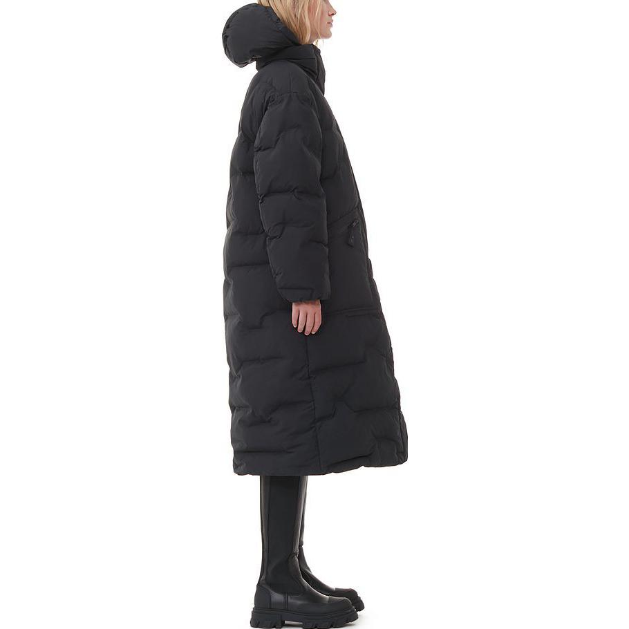 Purchase (W) 가니 SS24 블랙 후드 롱 패딩 코트 트렌치 자켓. F8544099