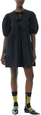 (W) GAANNI SS24 Hitam Gaun Longgar Lengan Puff Berlipat. F9005099 Lookbook (W) GAANNI SS24 Hitam Gaun Longgar Lengan Puff Berlipat. F9005099