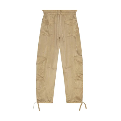 (Women) GANNI SS24 Elastic High-Waist Straight Pants in Safari Yellow. F9381883