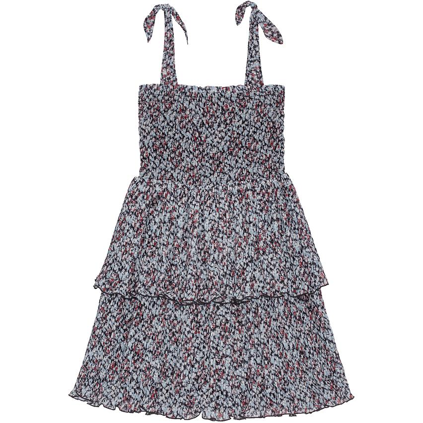 (Women) GANNI SS24  Floral Vintage Square Neck Layered Slip Dress Phantom Blue F9245252