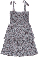 (Women) GANNI SS24 Floral Vintage Square Neck Layered Slip Dress Phantom Blue F9245252 (Women) GANNI SS24 Floral Vintage Square Neck Layered Slip Dress Phantom Blue F9245252