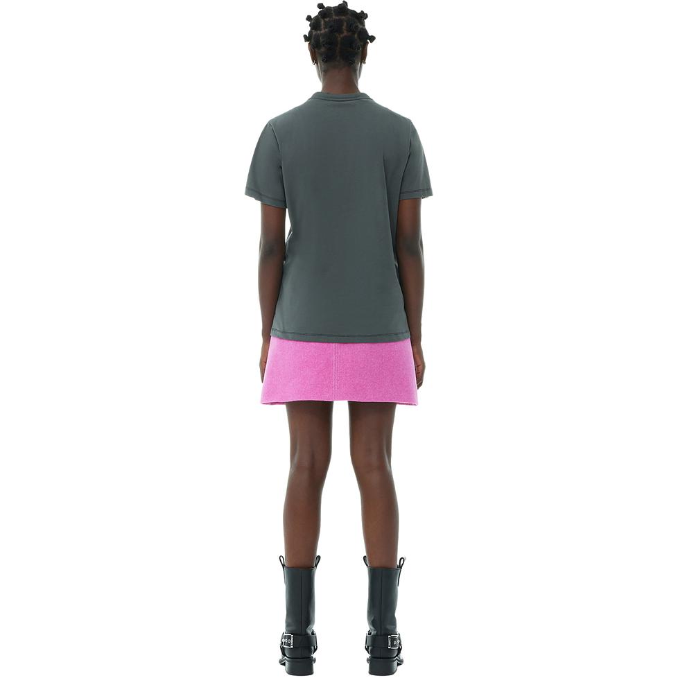 Shop (W) GANNI SS24 火山灰色印花圆领短袖T恤 T3888490