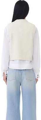 (W) GANNI SS24 Logo 圓領針織背心 白色百 Egret K2252135 Shop (W) GANNI SS24 Logo 圓領針織背心 白色百 Egret K2252135