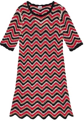 (W) GANNI SS24 紅波紋條紋修身針織中長洋裝。 K2162474 Order (W) GANNI SS24 紅波紋條紋修身針織中長洋裝。 K2162474