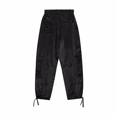(Women) GANNI SS24 Relaxed Fit Elastic Waist Straight-Leg Pants Black. F9382099