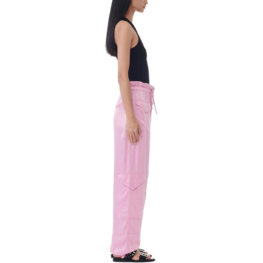 Purchase (W) 가니 SS24 릴랙스드 핏 유틸리티 카고 바지 - 블리치 라벤더. F9682038